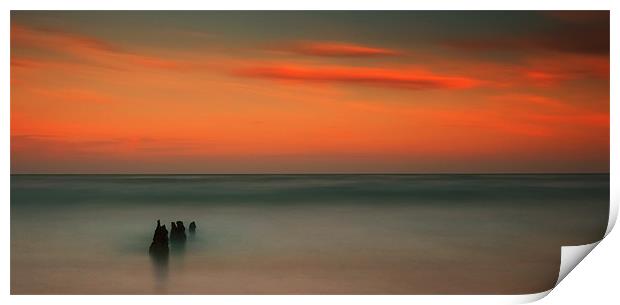Normans Bay Sunset Print by mark Worsfold