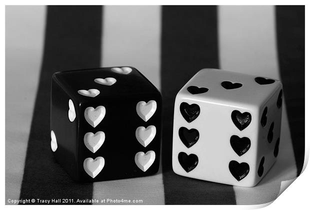 Black & White Dice Print by Tracy Hall