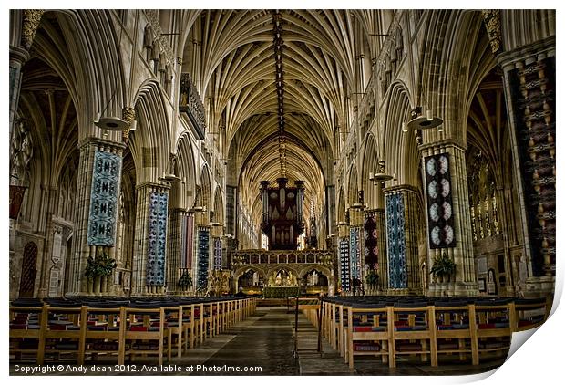 Inside Exeter cathedral Print by Andy dean