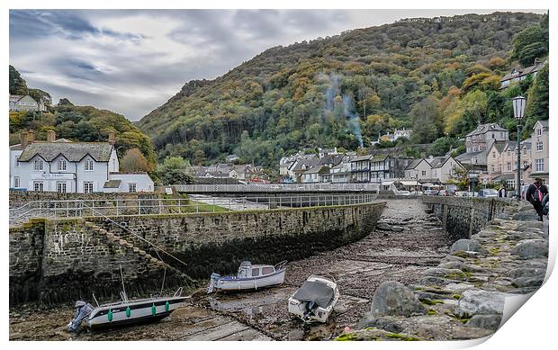 Lynmouth in Autumn Print by Andy dean