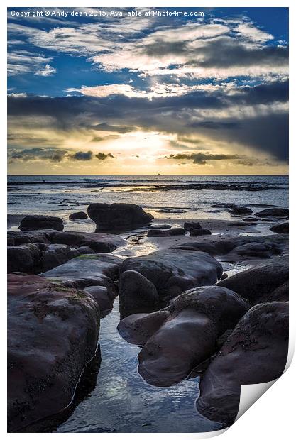  Low tide & sunrise Print by Andy dean