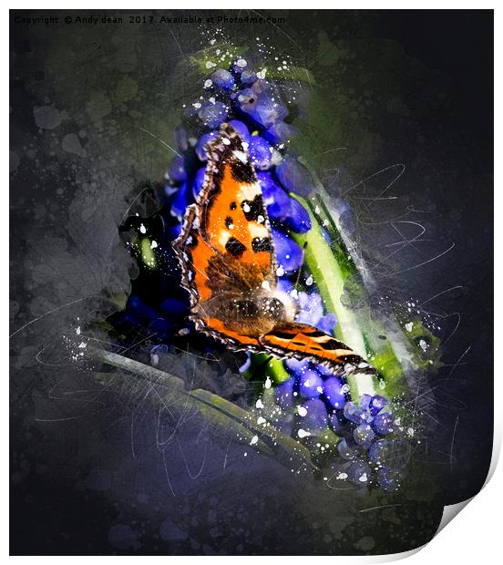 Butterfly in spring Print by Andy dean