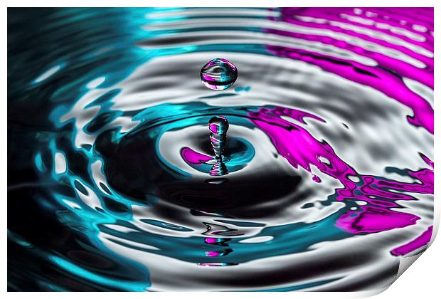 Water Droplet Colour Splash Print by Malcolm Wood