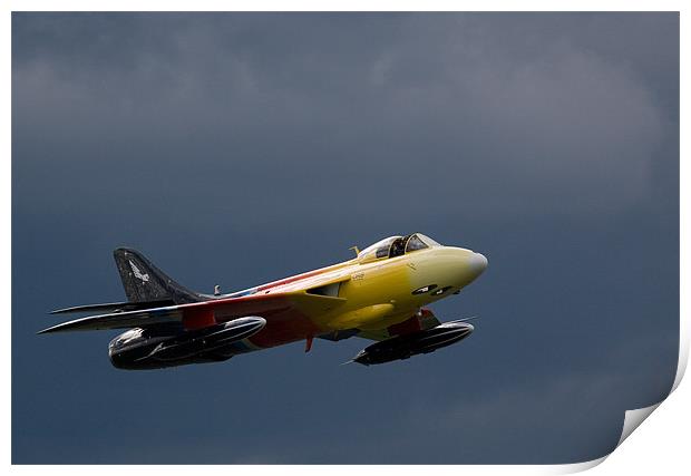 Miss Demeanour - Hawker Hunter In Flight Print by Alastair Gentles