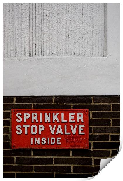  Sprinkler Stop Valve Print by Alastair Gentles