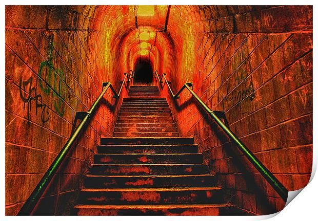 Smugglers Tunnel Shaldon Hdr Print by kevin wise