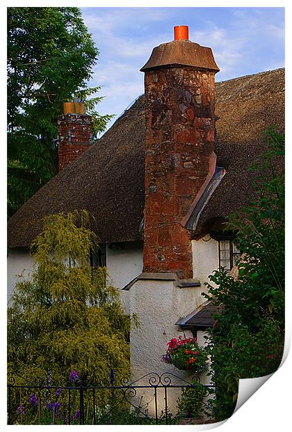 Devon cottage Print by kevin wise