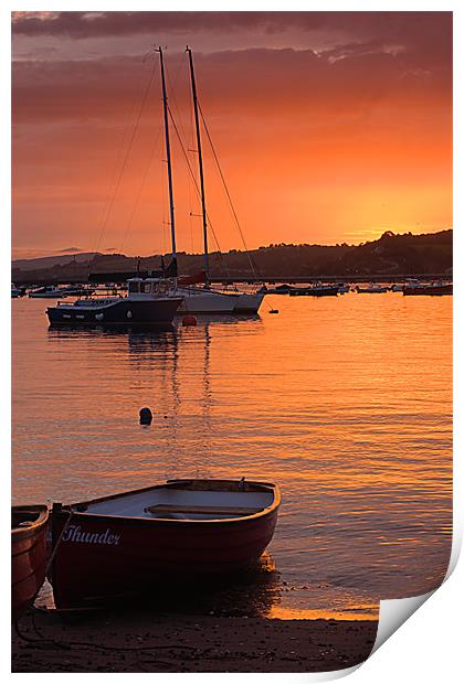Teignmouth sunset 1 Print by kevin wise
