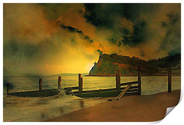 Shaldon cliffs Print by kevin wise