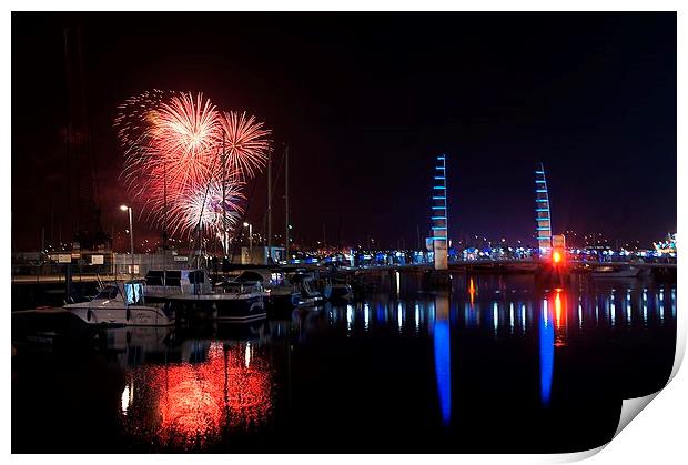 Torbay Fireworks Print by kevin wise
