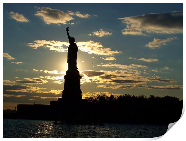 Statue of Liberty Silhouette Print by Luke Newman