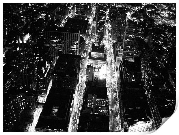 New York City Night Lights Print by Luke Newman