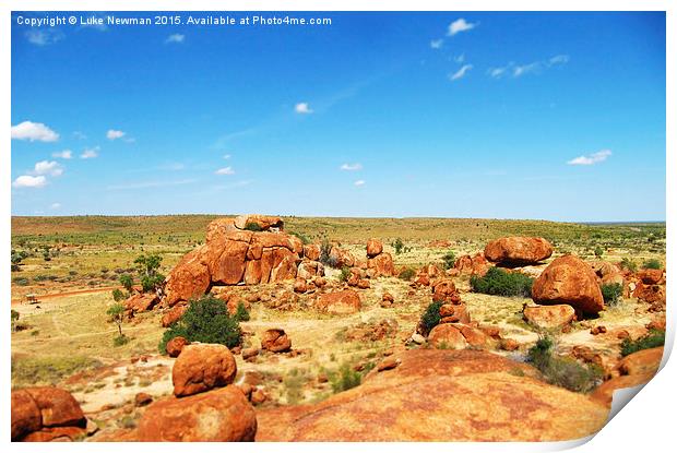  The Devils Marbles Print by Luke Newman