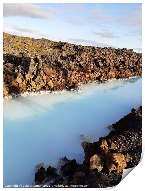 Blue Lagoon Small Lake Print by Luke Newman