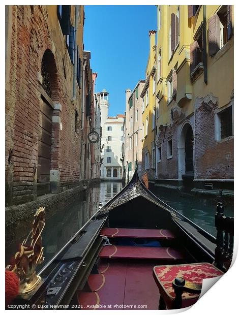 Venice Gondola Ride Print by Luke Newman