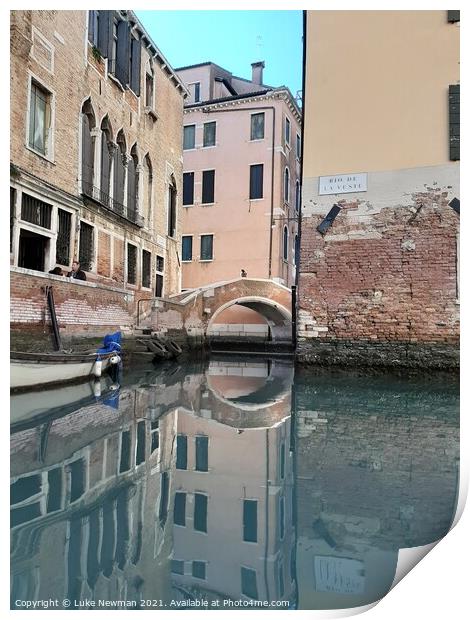 Venice Canal - Rio De La Veste Print by Luke Newman