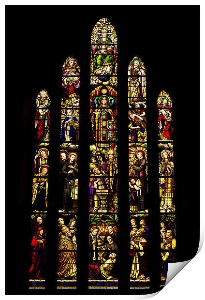 St Marys Monastery Stain Glass Window Print by Jamie Moffat