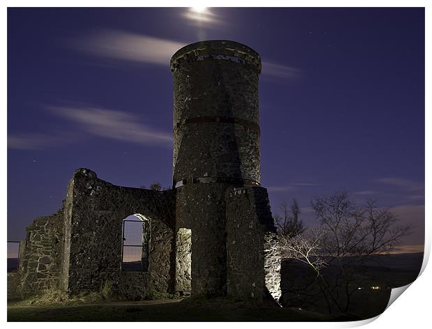 Kinnoull Hill Tower Light Paint Print by Jamie Moffat