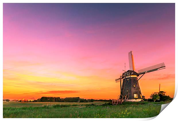  Sunrise over the windmills Print by Ankor Light