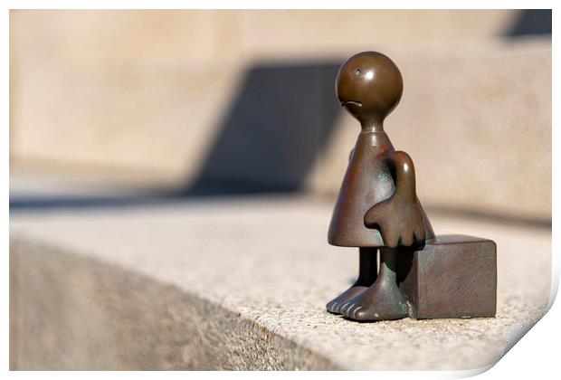 Sad traveler, sculptures of Tom Otterness  Print by Ankor Light