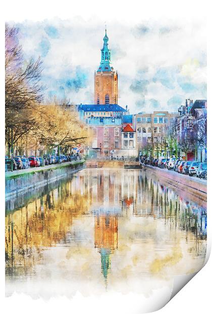 Outdoor church water reflection Print by Ankor Light
