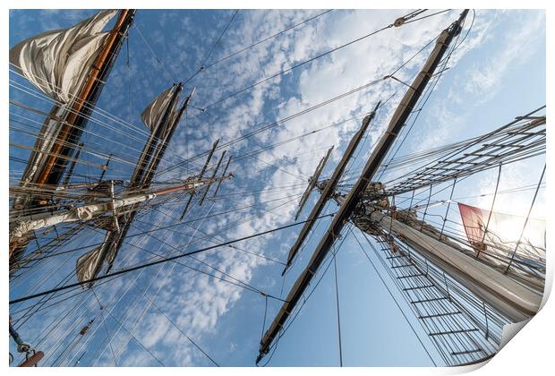 Nautical rope and mast Print by Ankor Light