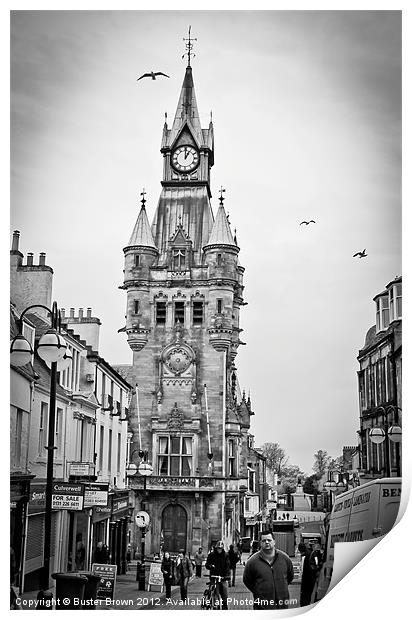High Street Dunfermline Print by Buster Brown