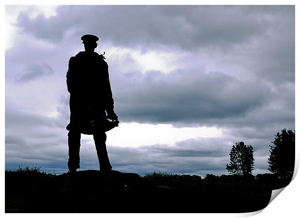 David Stirling Statue Silhouette Print by Buster Brown