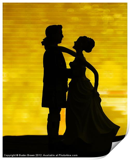 Wedding Couple Silhouette Print by Buster Brown