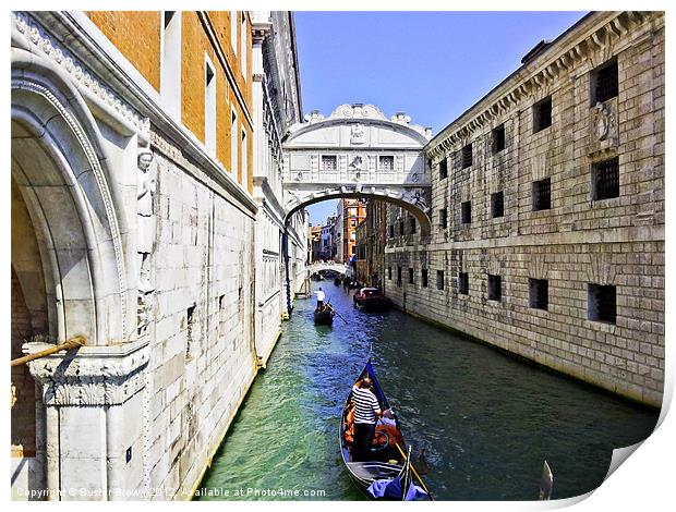 The Bridge of Sighs, Venice Print by Buster Brown
