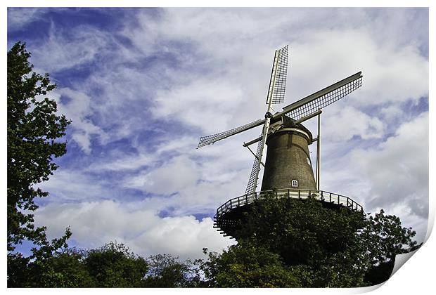 De Valk,  Windmill museum Print by Buster Brown