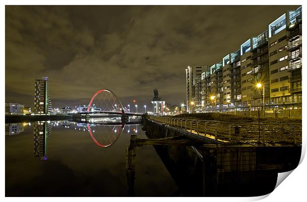 River Clyde and Squinty Bridge Print by Buster Brown