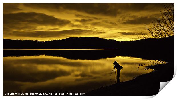 Nightime on a Scottish Loch Print by Buster Brown