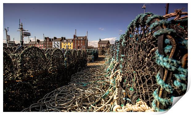 Arbroath Crab Pots Print by Buster Brown