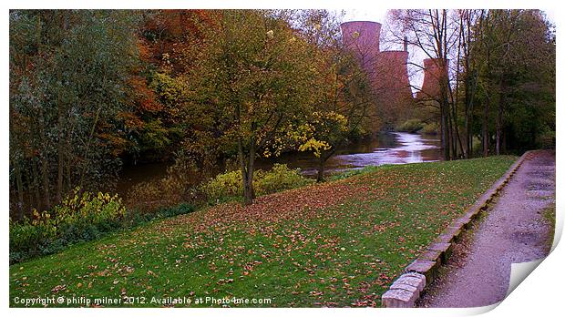 Autumn Down The River Print by philip milner