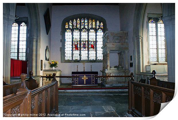 St Peter''s Church Coughton Print by philip milner