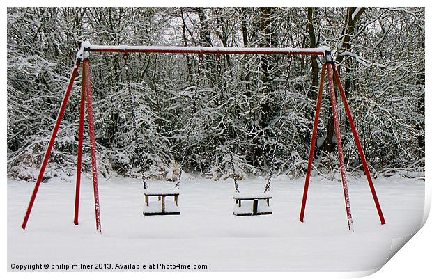 Swinging Into Winter Print by philip milner