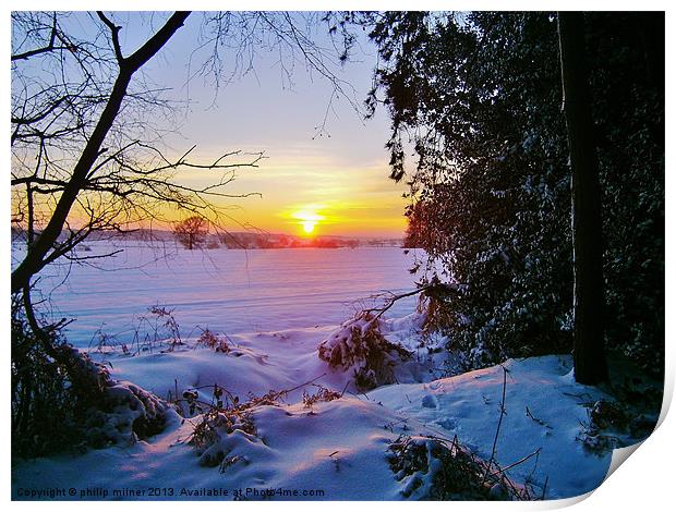 Sunrise At Winter Print by philip milner