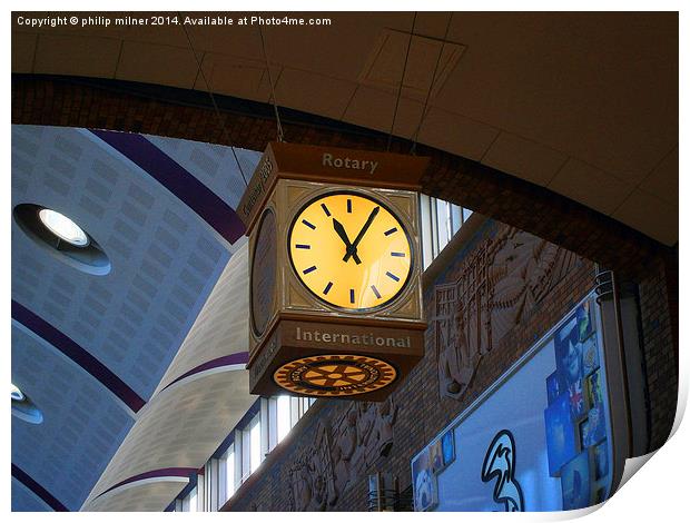 Touchwood Shopping Centre Clock Print by philip milner