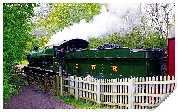 Steam Locomotive At Shackerstone Print by philip milner