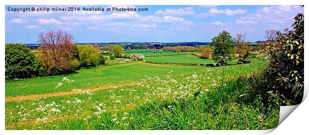 Looking Out From Great Bourton Print by philip milner