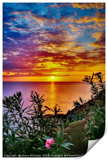 Lanzarote Sunset Print by Shawn Nicholas