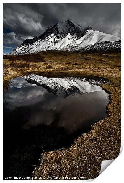 Torres del Paine lake Print by Daniel Zrno