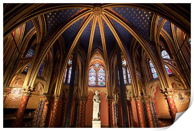 Sainte Chapelle interior Print by Daniel Zrno