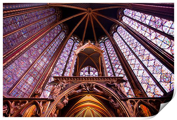 Sainte Chapelle interior Print by Daniel Zrno