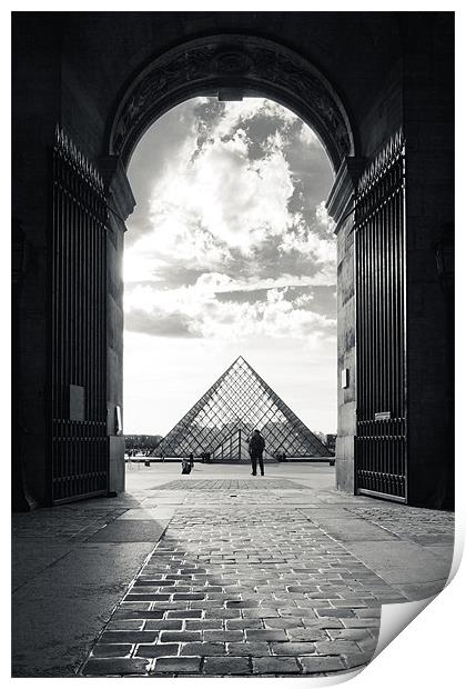 Louvre pyramid Print by Daniel Zrno