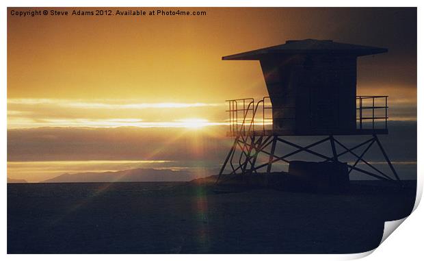Californian Sunset Print by Steve Adams