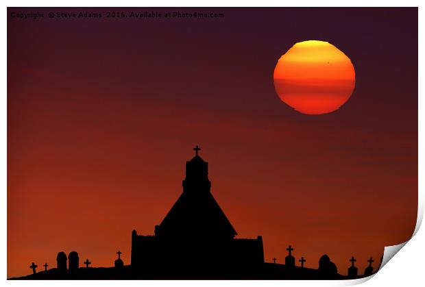 The Chapel on the Hill Print by Steve Adams