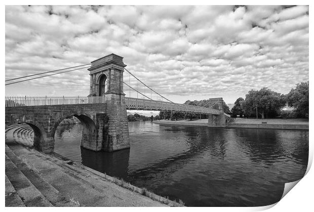 Wilford suspension bridge Print by Steve Adams