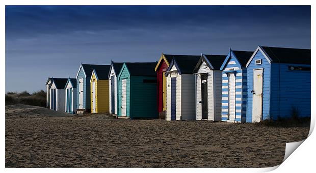 Beach Huts Print by Paul Davis